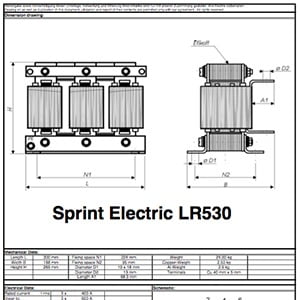 Sprint Electric Datasheet for Line Reactor LR530