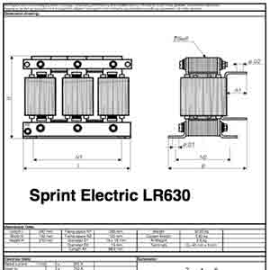Sprint Electric Datasheet for Line Reactor LR630