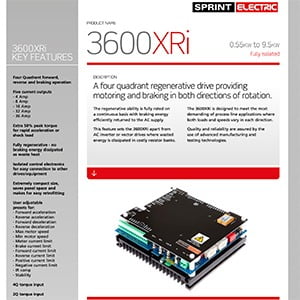 Sprint Electric datasheet for product 3600XRi